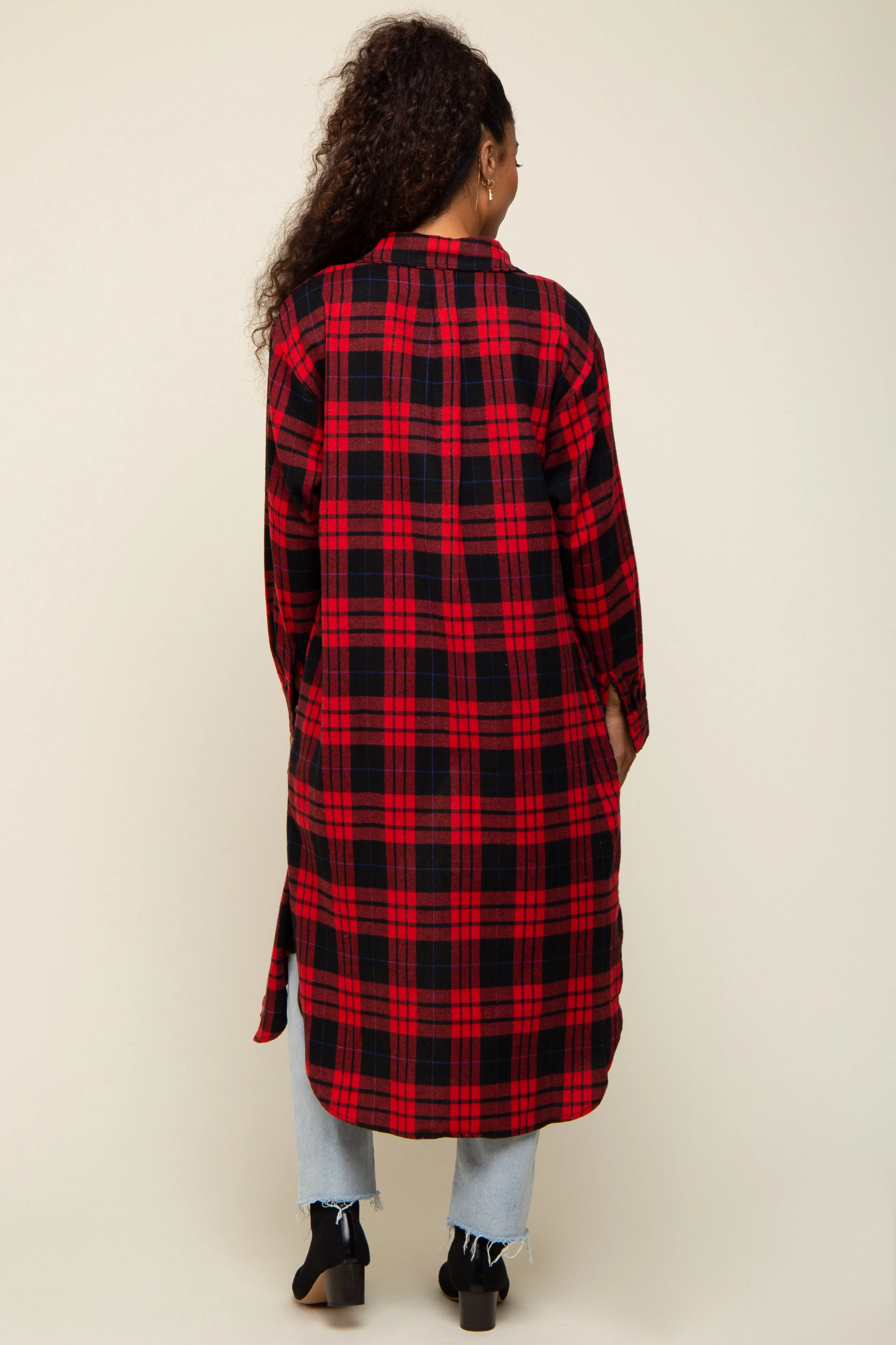 Red Plaid Oversized Shirt sold by Pinkblush product image thumbnail 3