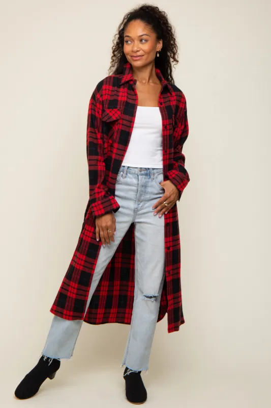 Red Plaid Oversized Shirt sold by Pinkblush