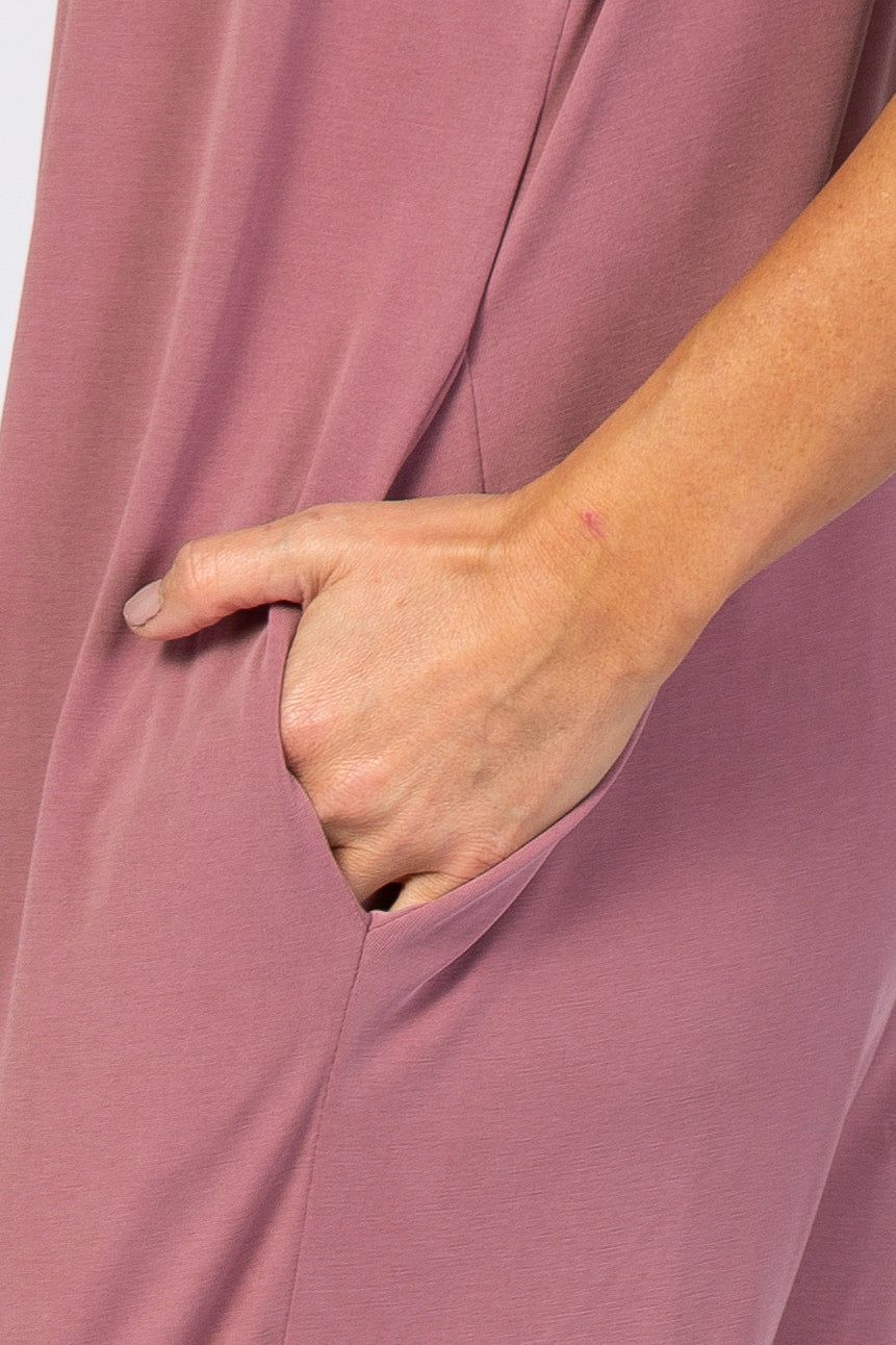 Mauve V-Neck Jumpsuit sold by Pinkblush product image thumbnail 4
