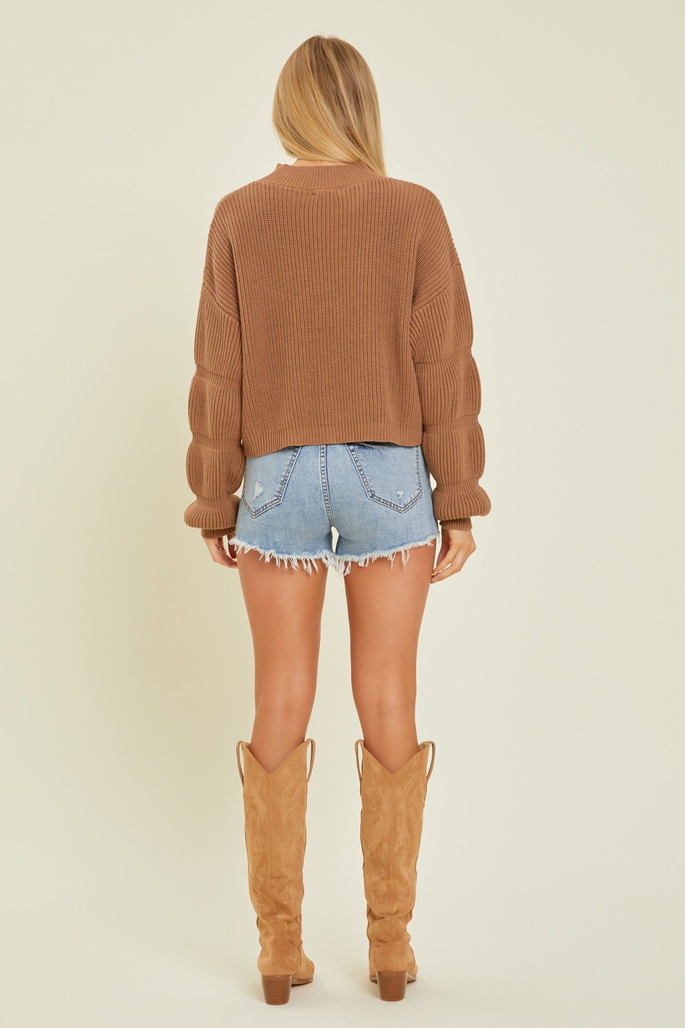 Brown Ribbed Knit Top sold by Pinkblush product image thumbnail 4