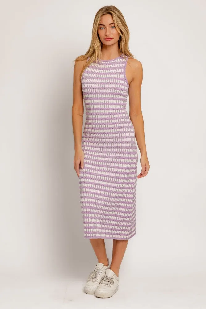 Lavender Sleeveless Sweater Midi Dress sold by Pinkblush