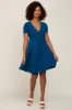 Teal Pleated Maternity/Nursing Dress sold by Pinkblush