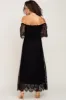Black Lace Off Shoulder Maxi Dress sold by Pinkblush