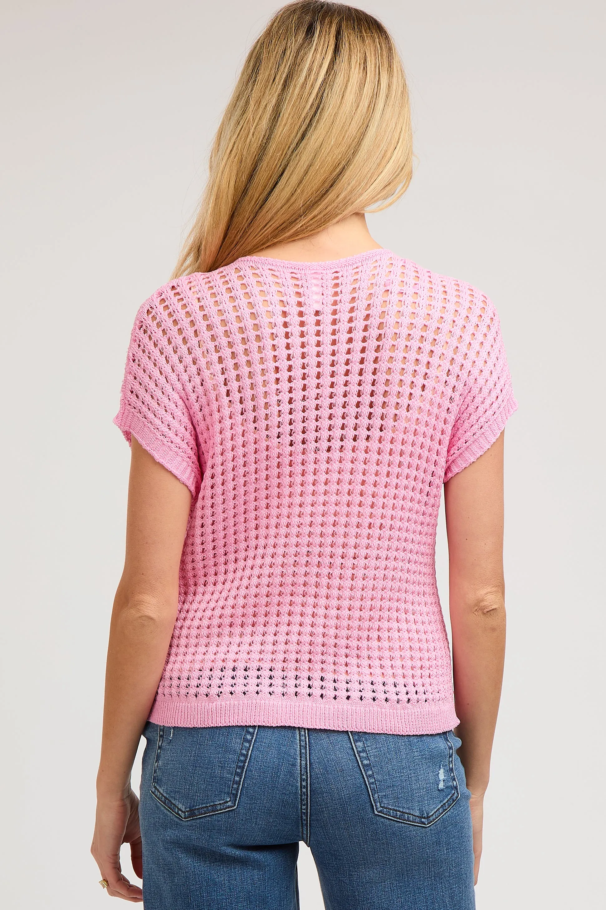 Pink Open Knit Maternity Top sold by Pinkblush product image thumbnail 4