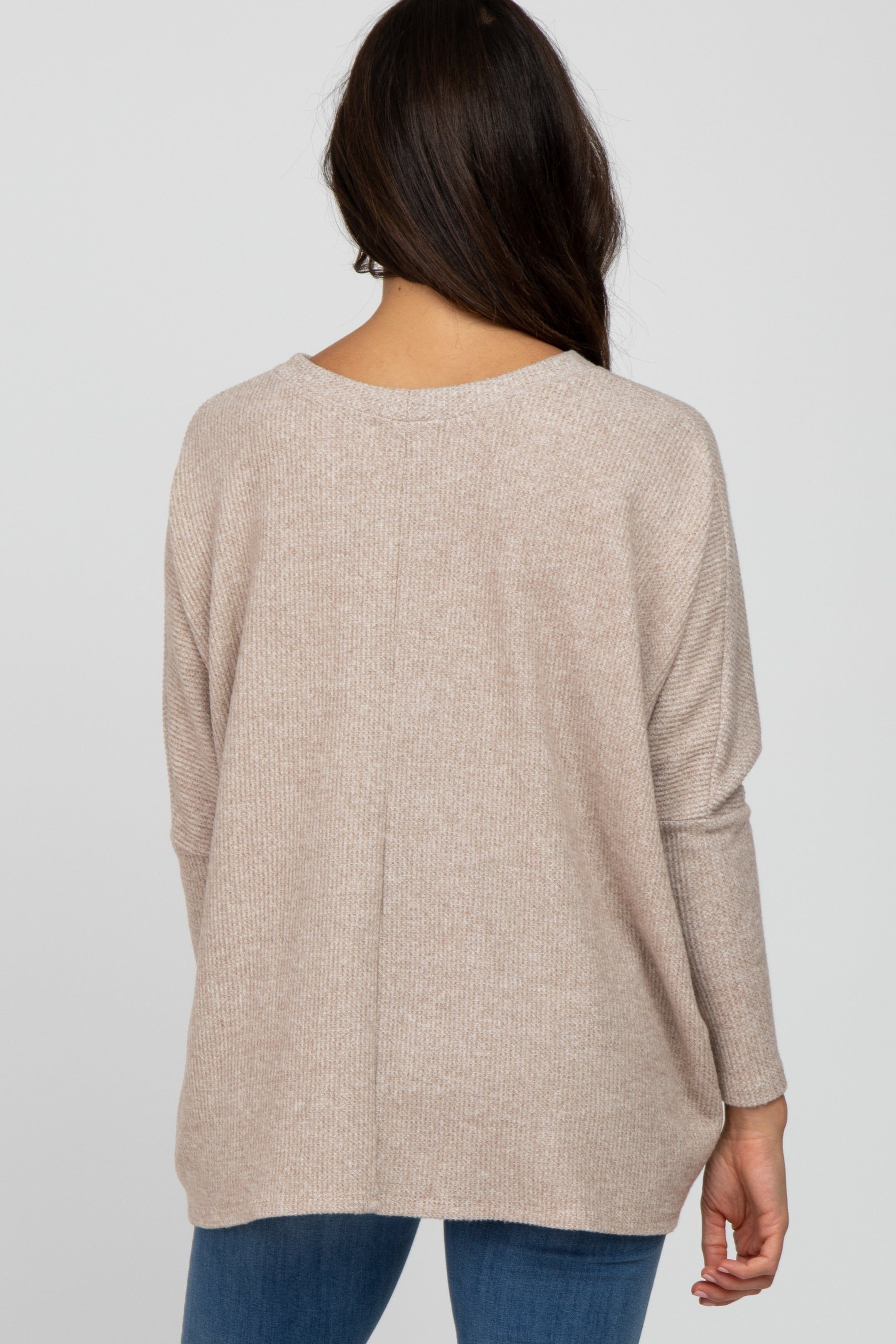 Beige Dolman Sleeve Soft Knit Top sold by Pinkblush product image thumbnail 3
