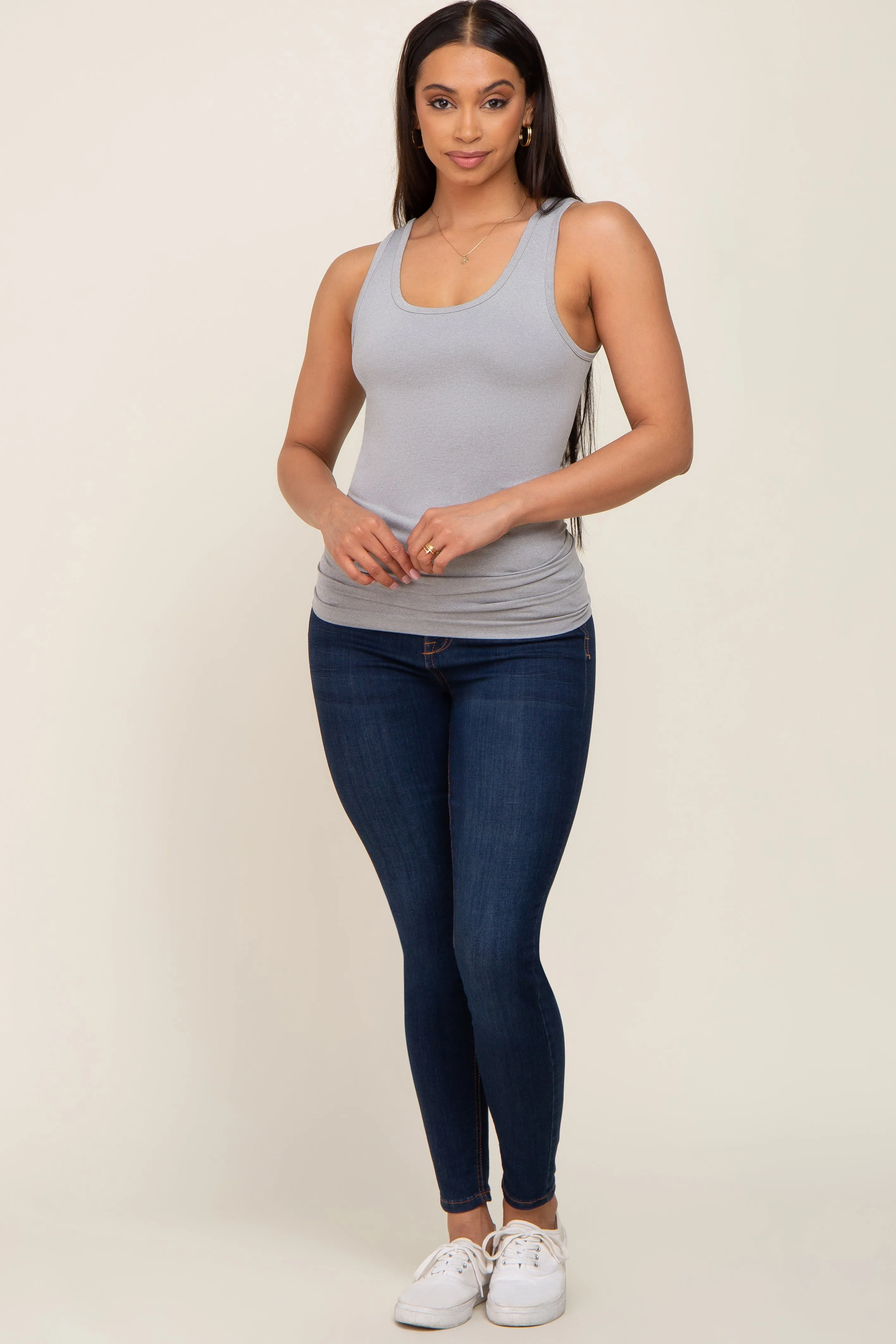 Heather Grey Seamless Tank Top sold by Pinkblush product image thumbnail 4