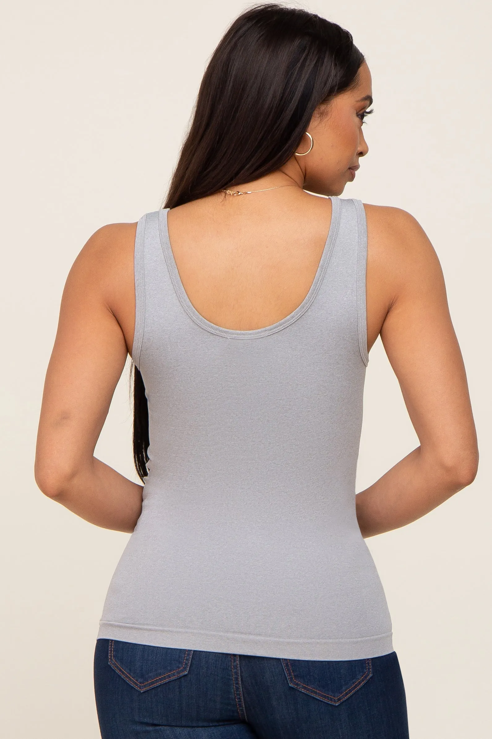 Heather Grey Seamless Tank Top sold by Pinkblush product image thumbnail 3