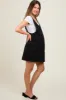 Black Denim Side Pocket Overall Maternity Dress sold by Pinkblush