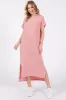 Light Pink Ribbed Short Sleeve Maternity Midi Dress sold by Pinkblush