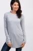 Heather Grey Long Sleeve Ribbed Maternity Top sold by Pinkblush
