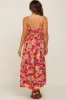 Red Floral Open Back Maternity Maxi Dress sold by Pinkblush