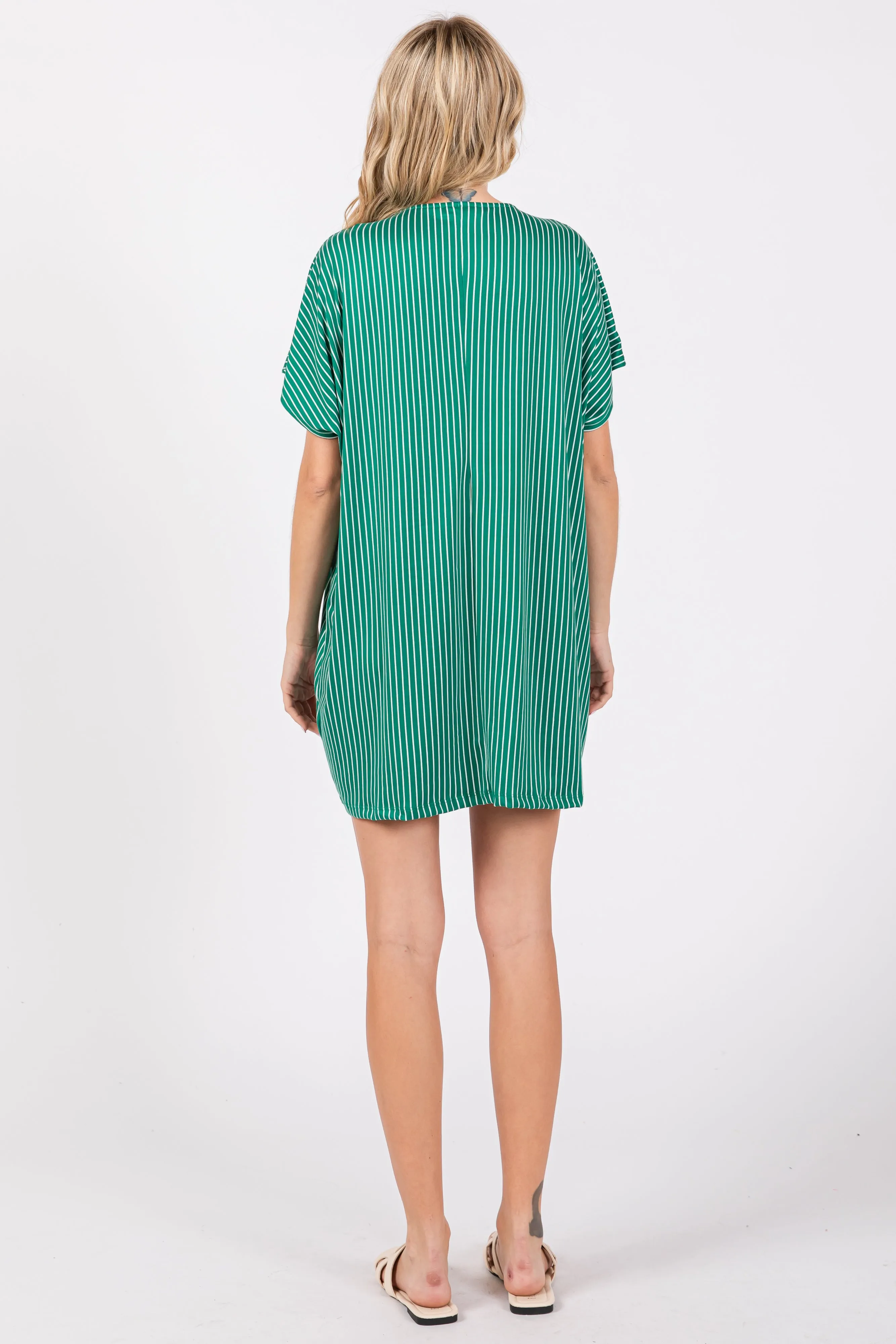 Green Striped Soft Knit Dress sold by Pinkblush product image thumbnail 3