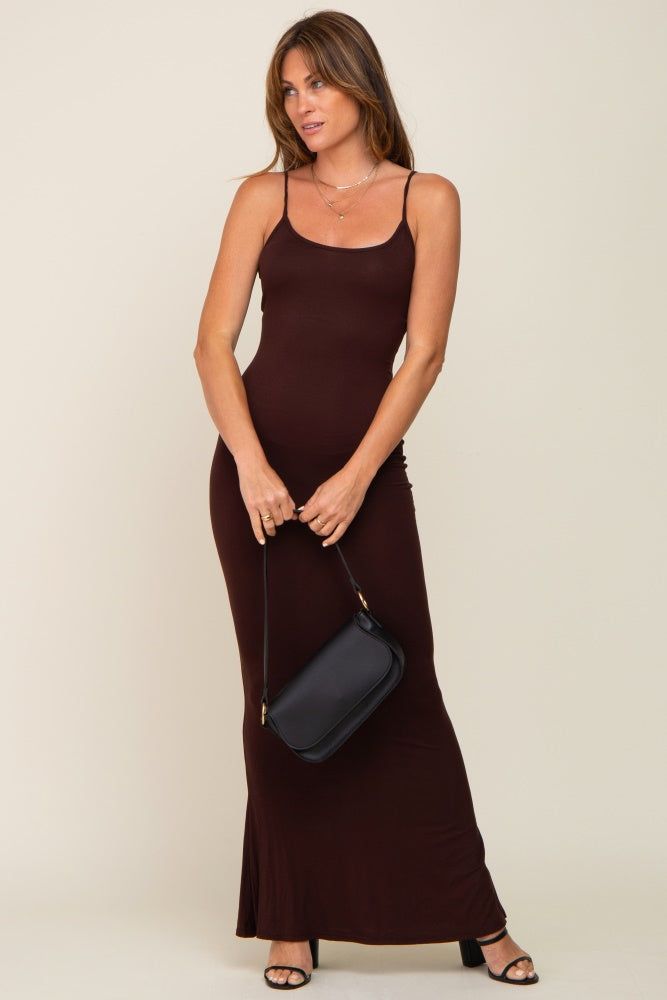 Brown Basic Maxi Dress sold by Pinkblush product image thumbnail 4