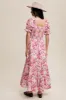 Mulberry Floral Cinched Sweetheart Romantic Maxi Dress sold by Pinkblush