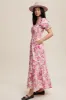 Mulberry Floral Cinched Sweetheart Romantic Maxi Dress sold by Pinkblush