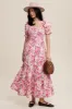 Mulberry Floral Cinched Sweetheart Romantic Maxi Dress sold by Pinkblush