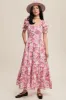Mulberry Floral Cinched Sweetheart Romantic Maxi Dress sold by Pinkblush
