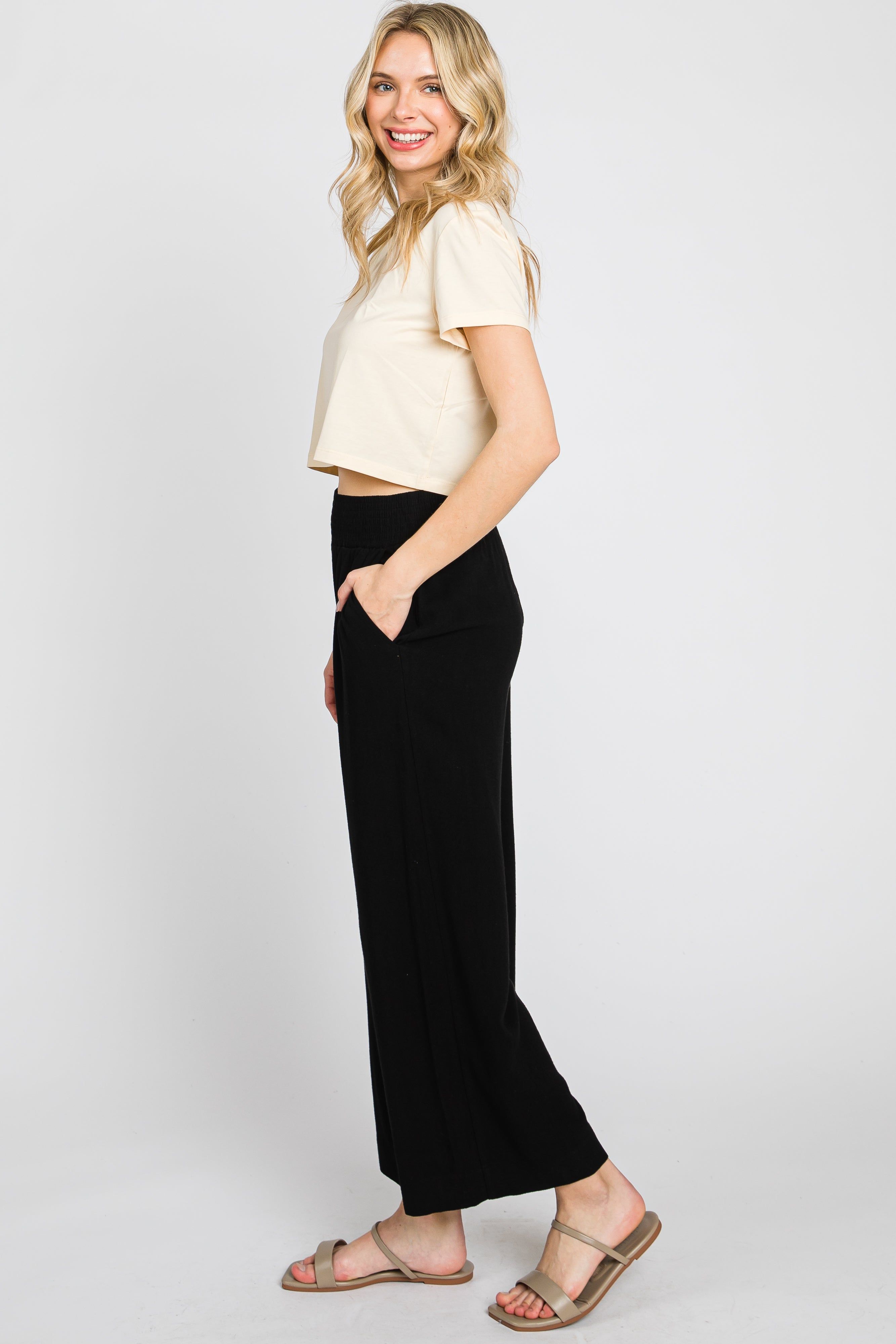 Black Wide Leg Pants sold by Pinkblush product image thumbnail 2