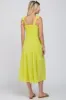 Neon Yellow Smocked Tie Strap Tiered Midi Dress sold by Pinkblush