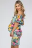 Mint Floral Off Shoulder Fitted Maternity Dress sold by Pinkblush