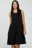 Black Tiered Sleeveless Maternity Dress sold by Pinkblush