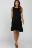 Black Tiered Sleeveless Maternity Dress sold by Pinkblush
