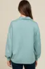 Light Olive Snap Collar Oversized Maternity Pullover sold by Pinkblush
