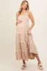 Taupe Smocked Maternity Maxi Dress sold by Pinkblush