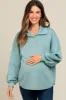 Light Olive Snap Collar Oversized Maternity Pullover sold by Pinkblush