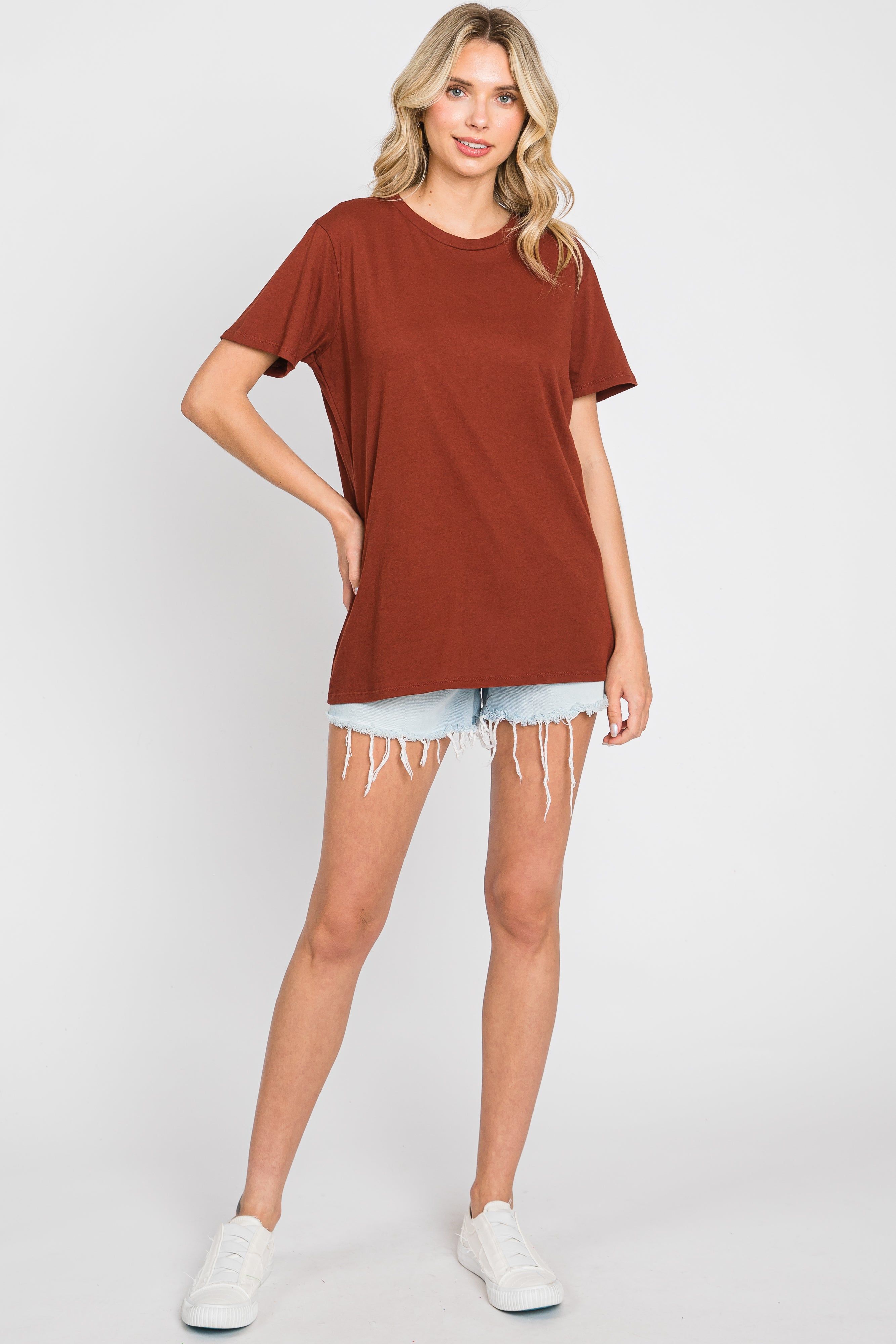 Rust Oversized Short Sleeve Top sold by Pinkblush product image thumbnail 4