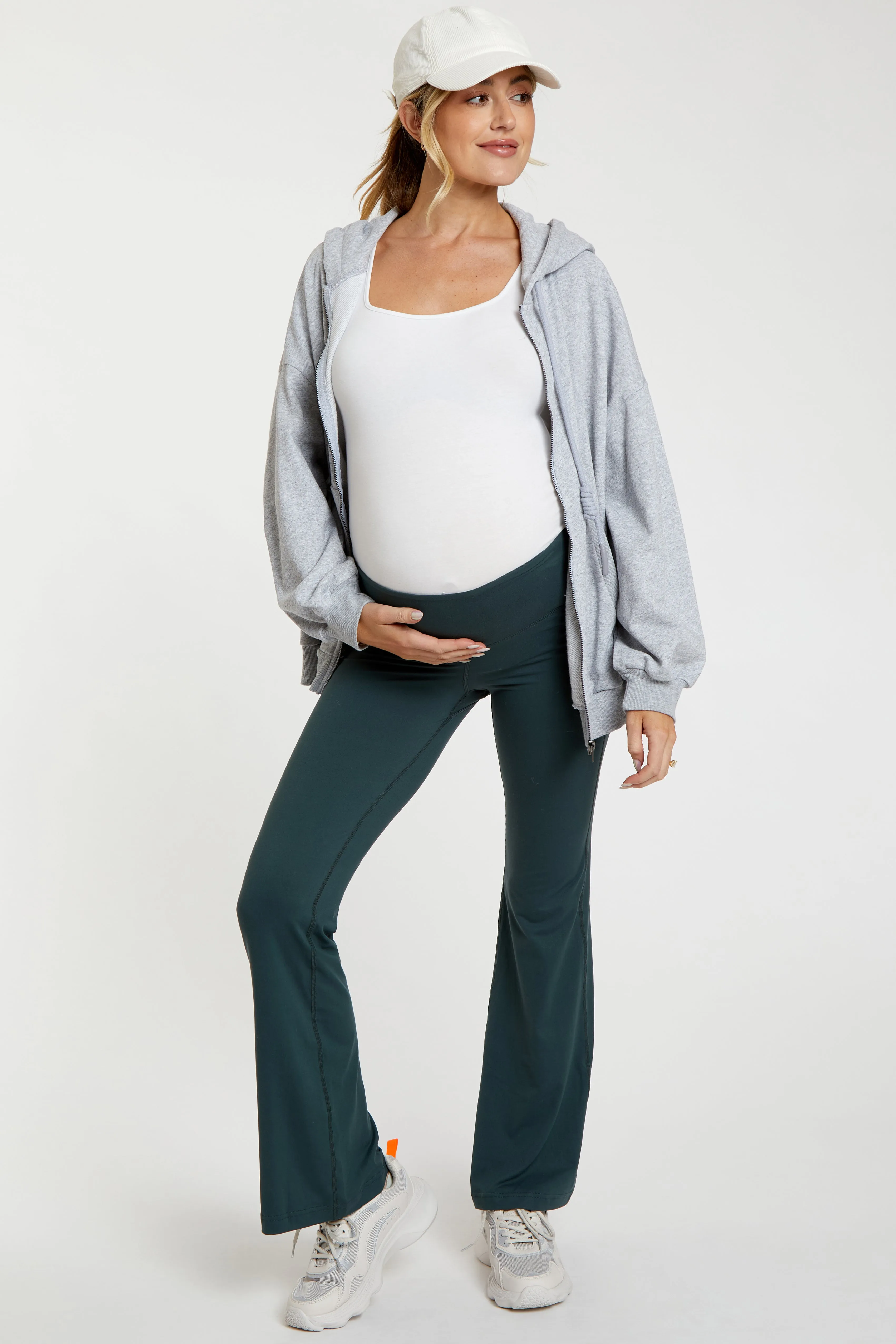 Forest Green Maternity Flared Leggings sold by Pinkblush