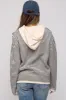 Black Striped Drawstring Hooded Maternity Sweater sold by Pinkblush