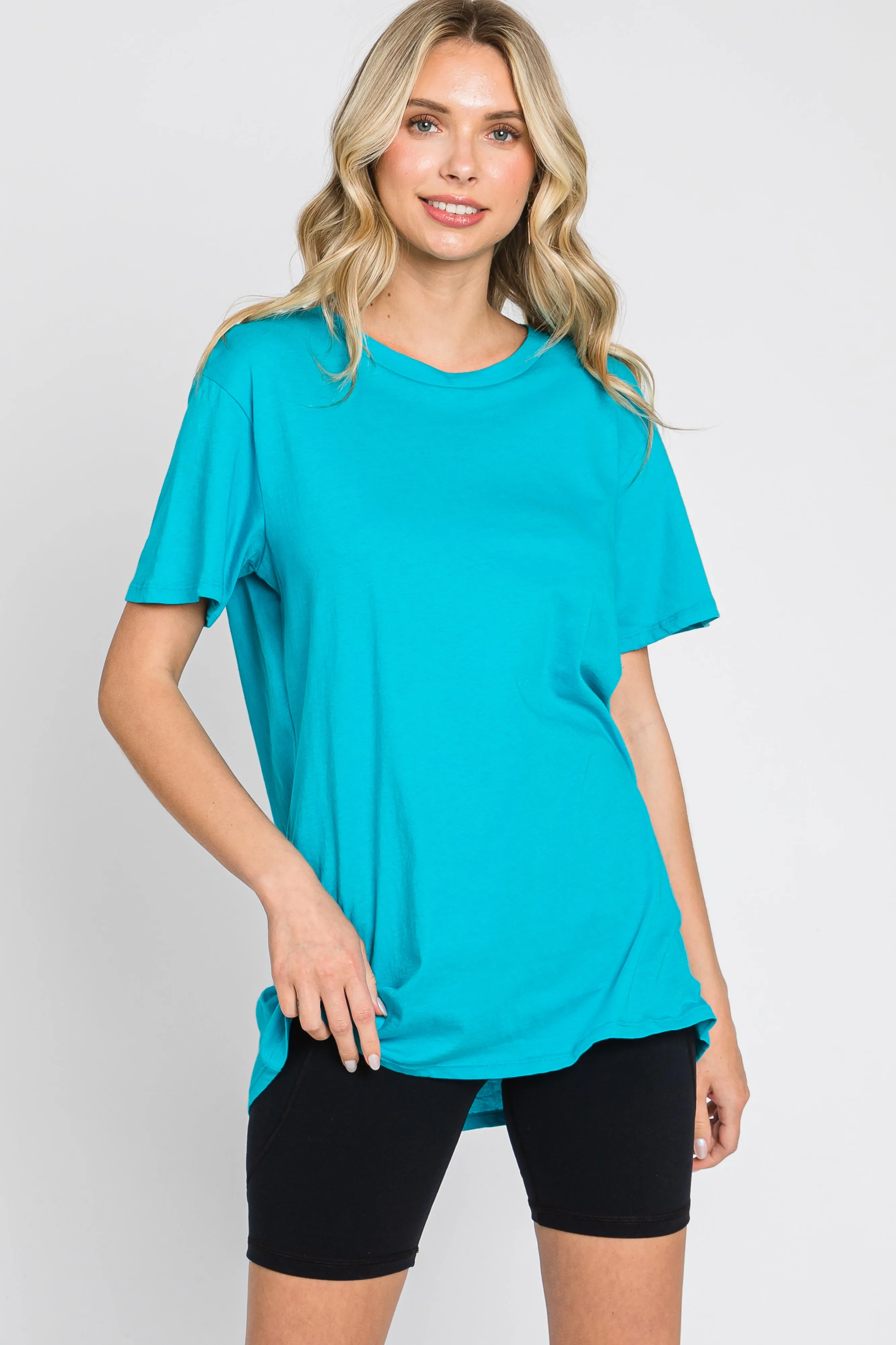Turquoise Oversized Short Sleeve Maternity Top sold by Pinkblush product image thumbnail 5