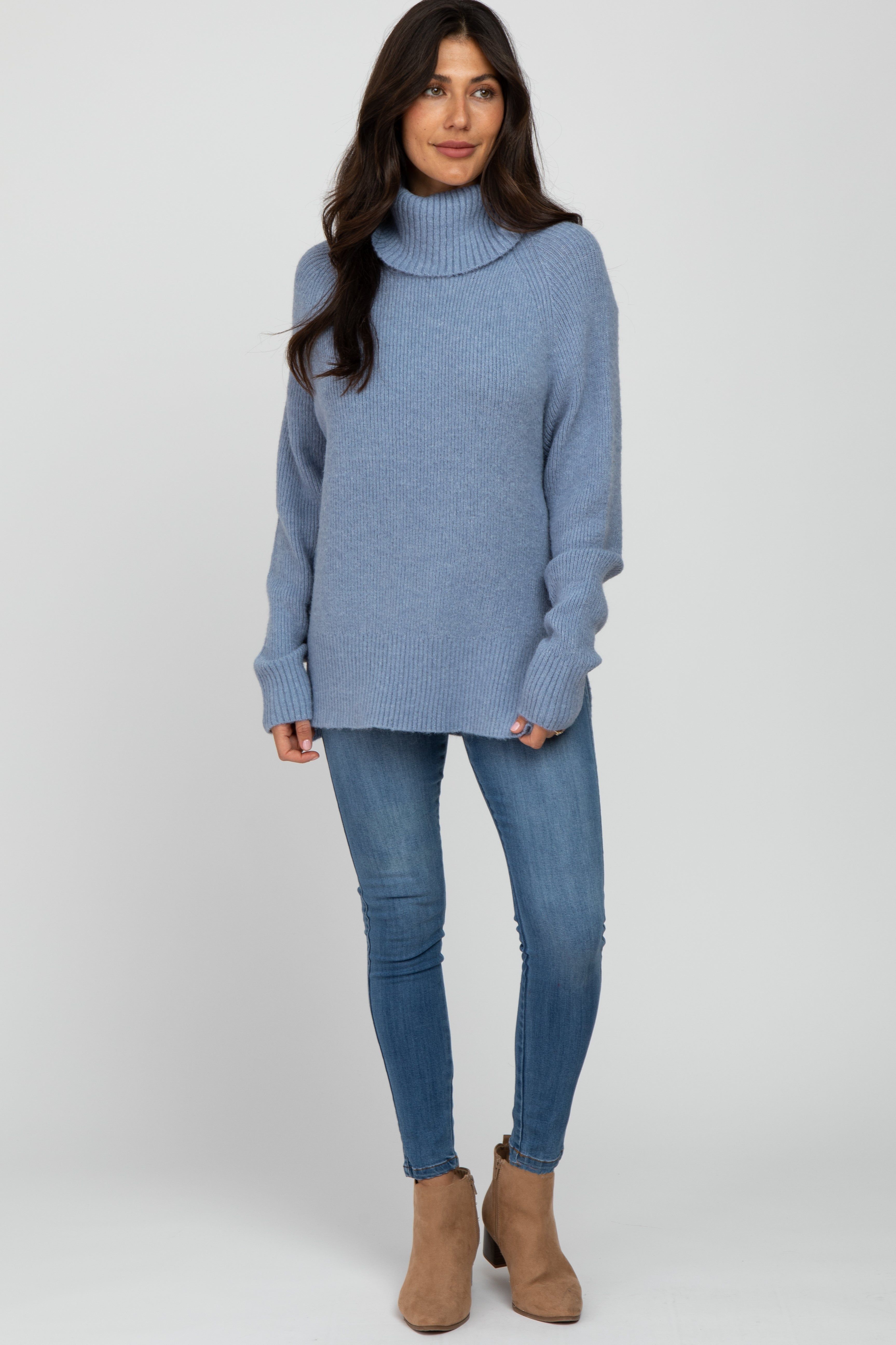 Blue Knit Turtleneck Sweater sold by Pinkblush product image thumbnail 4