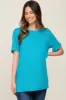 Turquoise Oversized Short Sleeve Maternity Top sold by Pinkblush