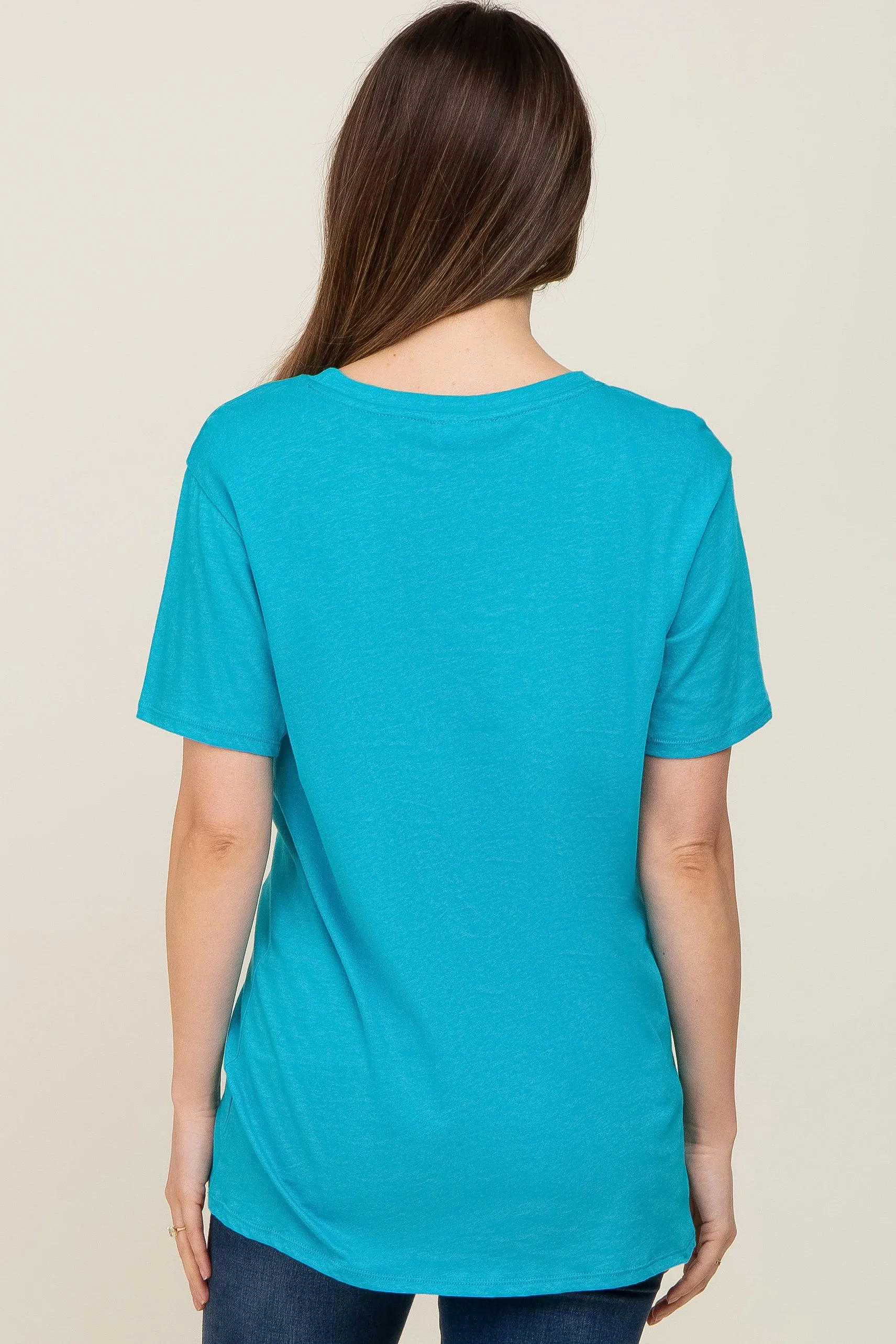 Turquoise Oversized Short Sleeve Maternity Top sold by Pinkblush product image thumbnail 4