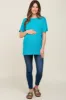 Turquoise Oversized Short Sleeve Maternity Top sold by Pinkblush