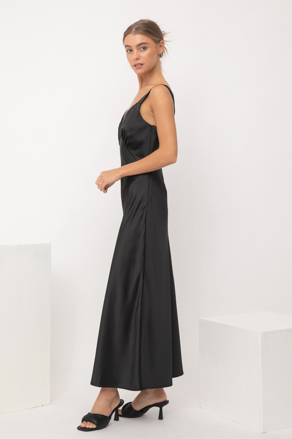 Black Satin Dress sold by Pinkblush product image thumbnail 2