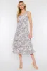 Beige Slate Blue Square Neck Tiered Midi Dress sold by Pinkblush