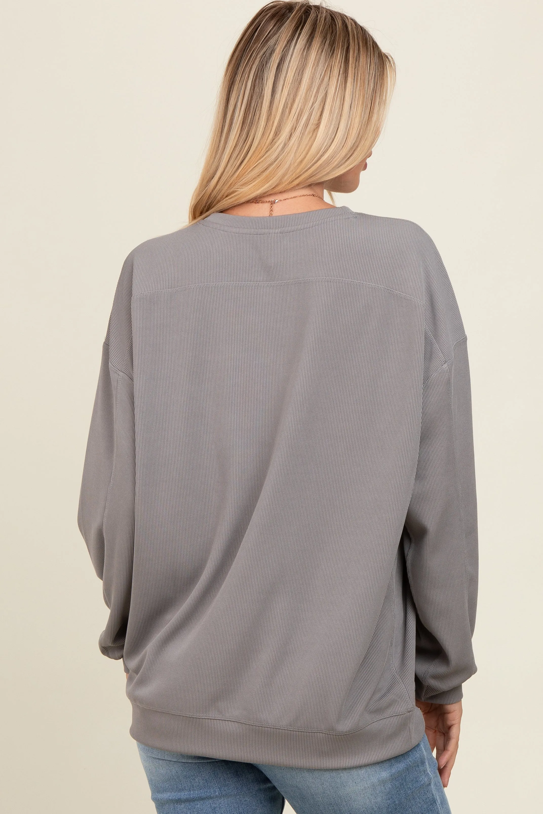 Grey Drop Shoulder Sweatshirt sold by Pinkblush product image thumbnail 4