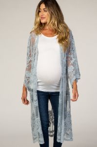 Light Blue Mesh Lace Maternity Cover Up sold by Pinkblush