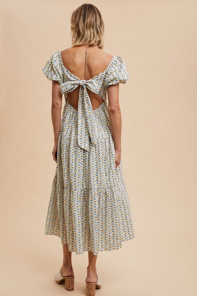 Mint Daffodil Cotton Floral Sweetheart Maxi Dress sold by Pinkblush product image thumbnail 3