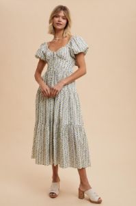 Mint Daffodil Cotton Floral Sweetheart Maxi Dress sold by Pinkblush