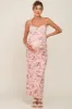Pink Floral Mesh V-Neck Maternity Maxi Dress sold by Pinkblush