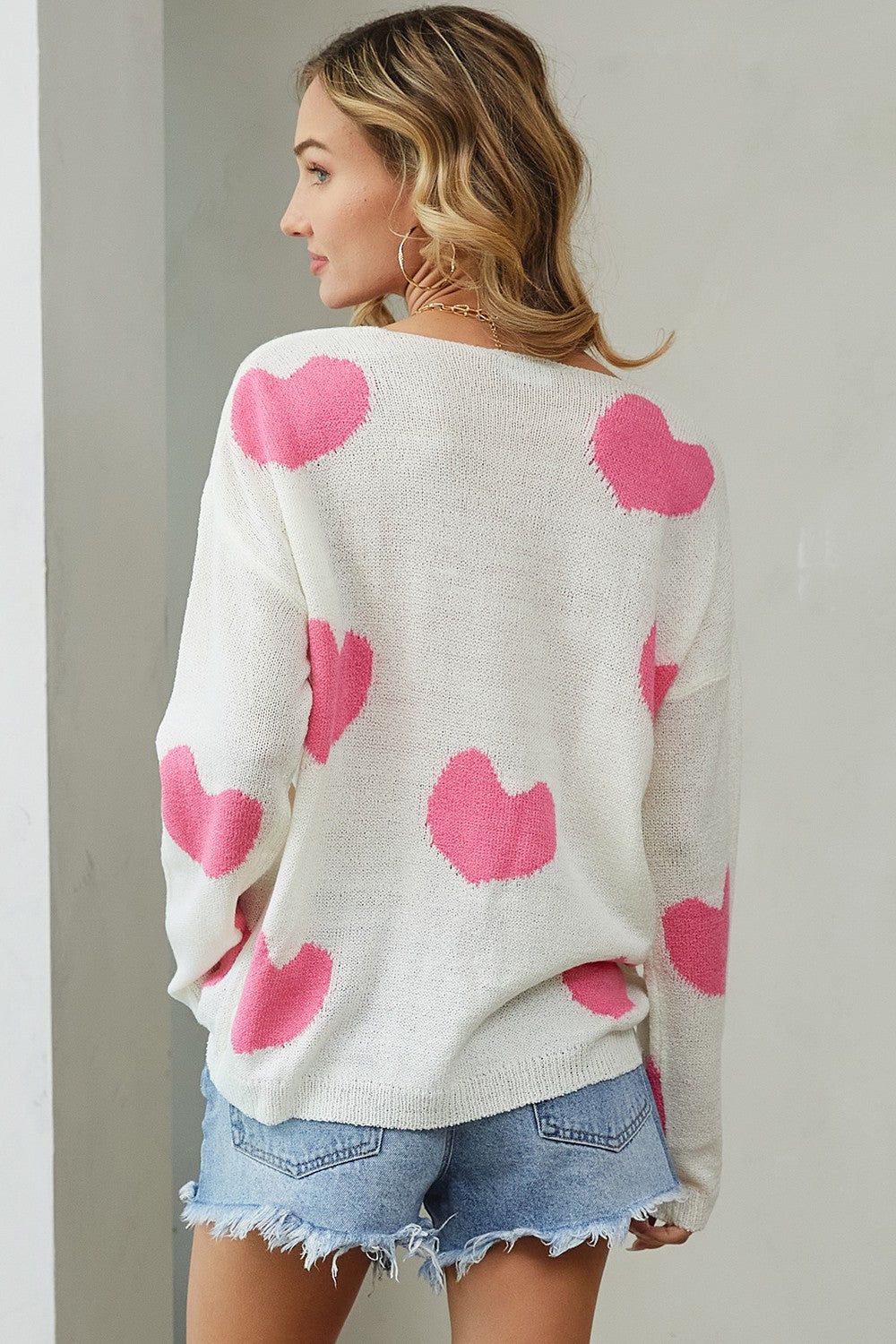 Ivory Pink Multi Heart Sweater sold by Pinkblush product image thumbnail 2