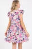 Lavender Floral Tiered Flutter Sleeve Dress sold by Pinkblush