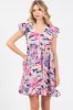 Lavender Floral Tiered Flutter Sleeve Dress sold by Pinkblush