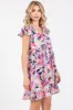 Lavender Floral Tiered Flutter Sleeve Dress sold by Pinkblush
