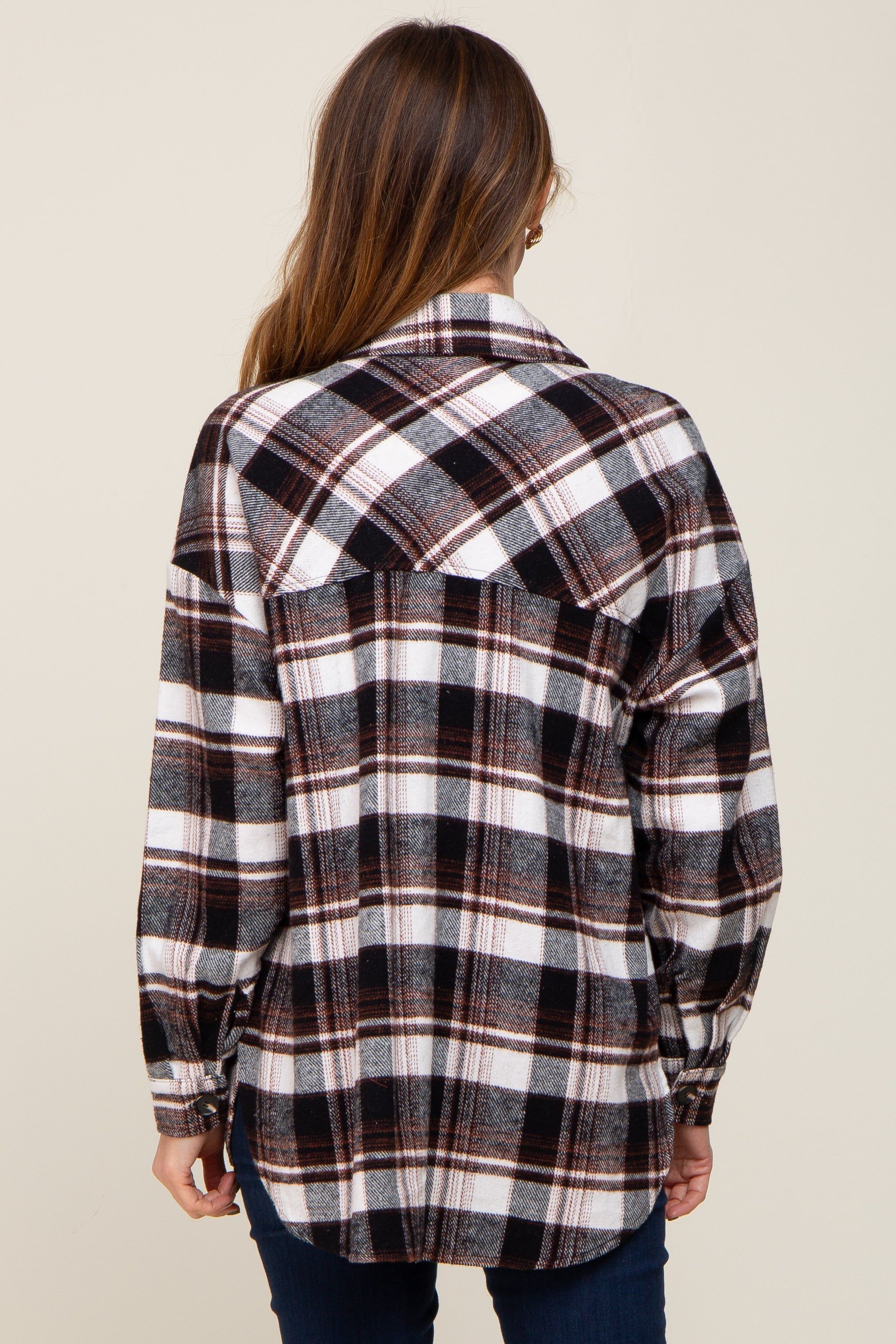 Black Plaid Shirt Jacket sold by Pinkblush product image thumbnail 3