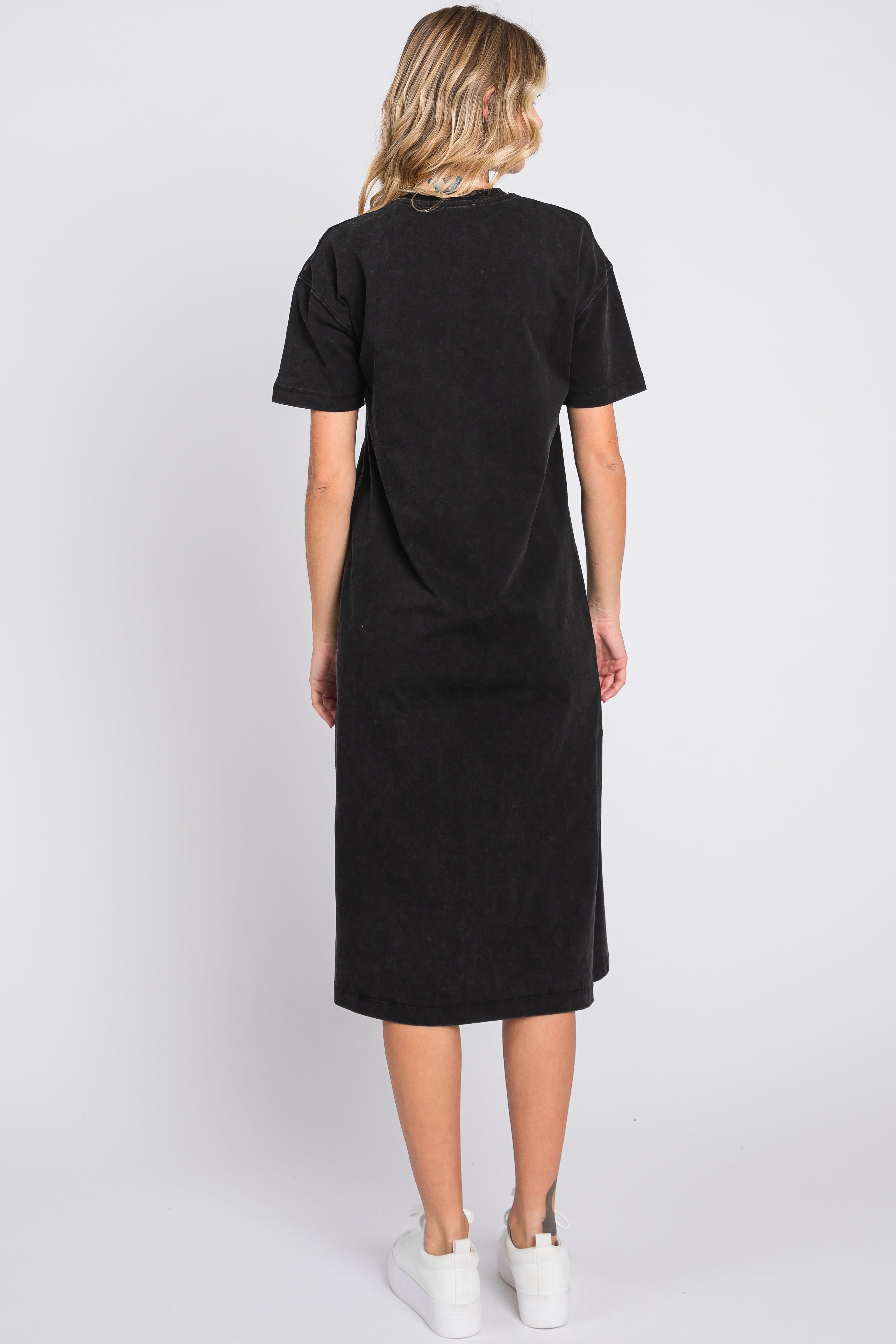 Charcoal T-Shirt Midi Dress sold by Pinkblush product image thumbnail 4